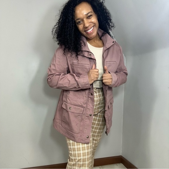 LL Bean Field Barn Jacket Sz XL Utility Cargo Chore Lightweight Pink Garden Girl - Picture 15 of 15